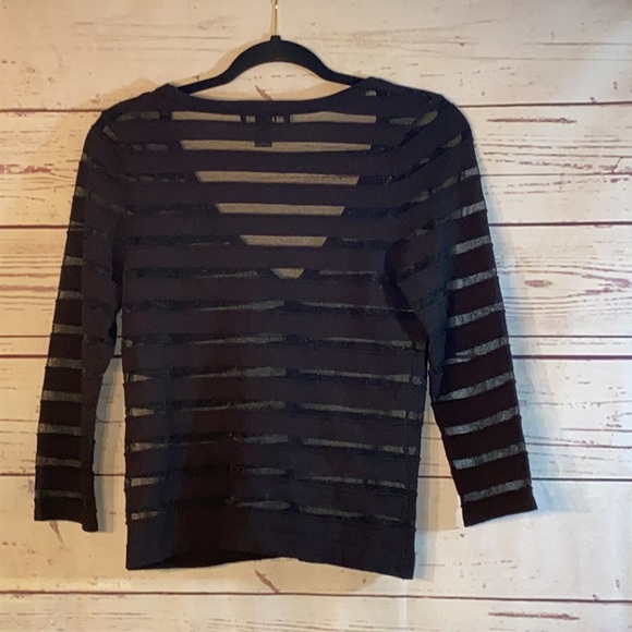 INC semi sheer black button up the front sweater. M-NWOT - Picture 7 of 7